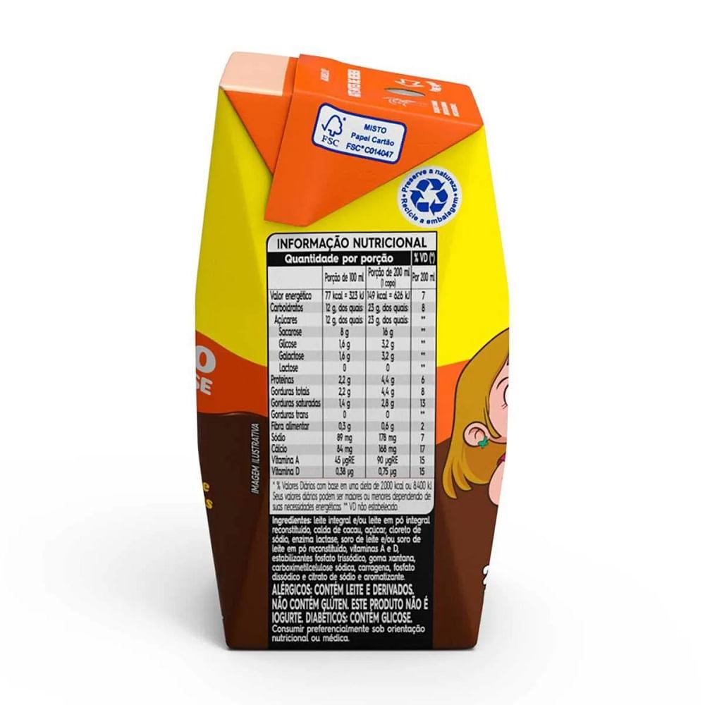 Achocolatado Pirakids Sabor Chocolate Zero Lactose com 200ml - 3