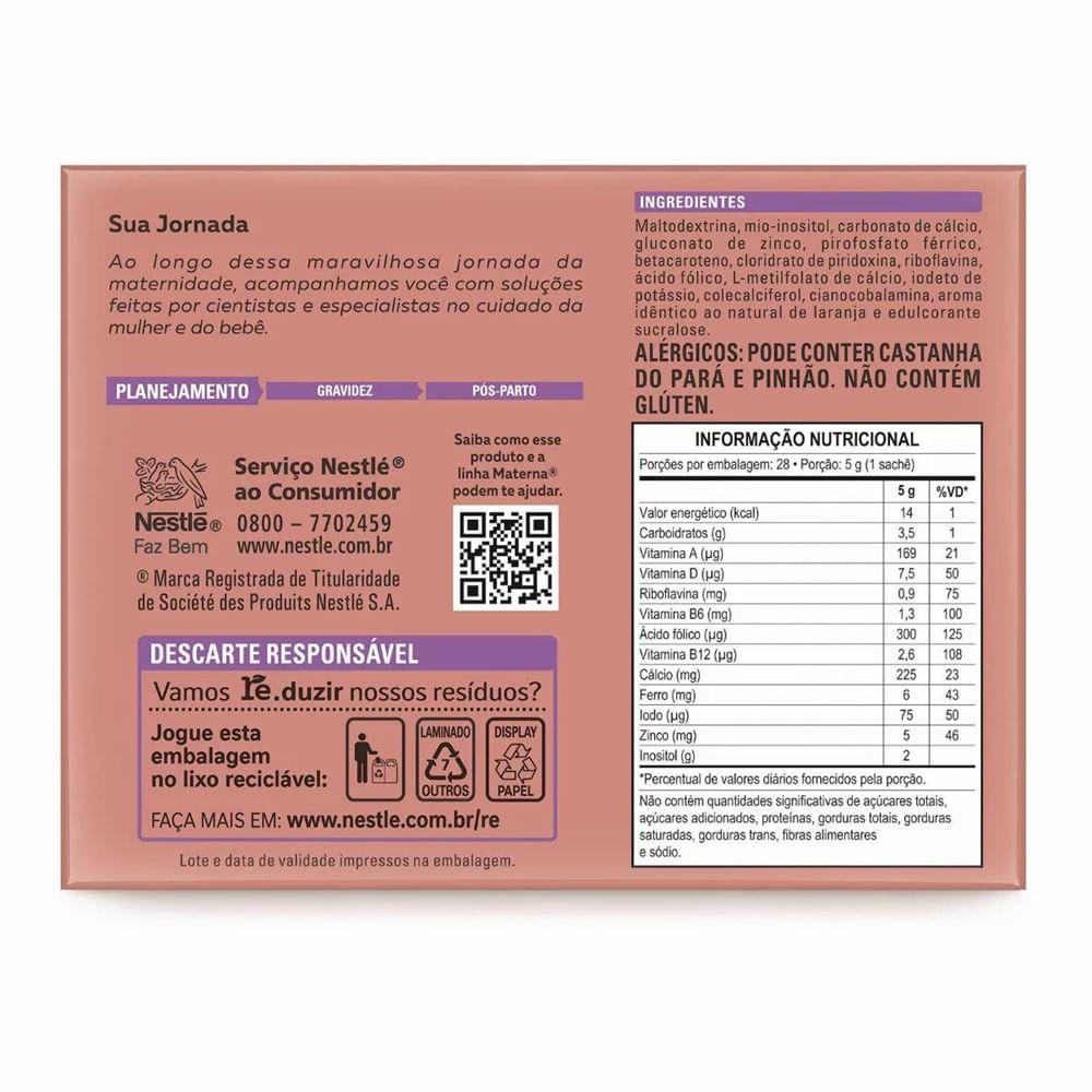 Polivitamínico Materna Pré Nestlé Sabor Laranja 28 Sachês de 5g - 3