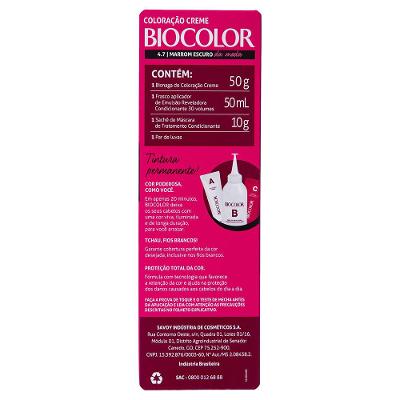 Tinta de Cabelo Biocolor Mini Kit Marrom Escuro da Moda 4.7