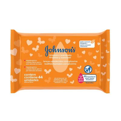 Lenços Umedecidos Johnsons Baby Limpeza e Suavidade 44 Unidades