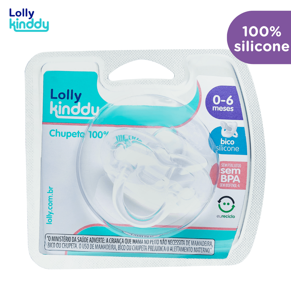 Chupeta Lolly Baby 100% Silicone Ortodôntico N1 Neutra - 1