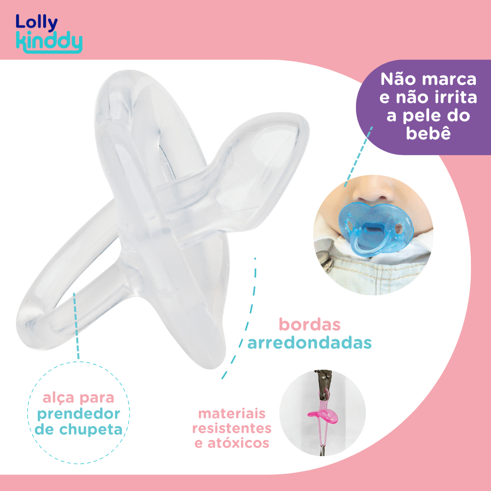 Chupeta Lolly Baby 100% Silicone Ortodôntico N1 Neutra - 3
