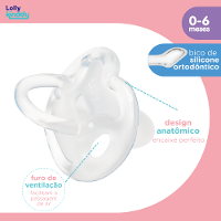 Chupeta Lolly Baby 100% Silicone Ortodôntico N1 Neutra - 2