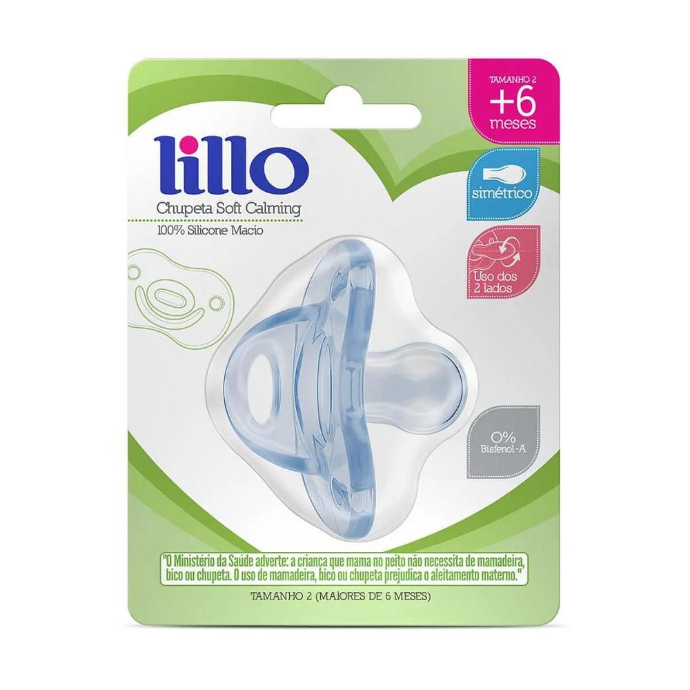 Chupeta de Silicone Lillo Soft Calming T2 +6 Meses Azul - 1