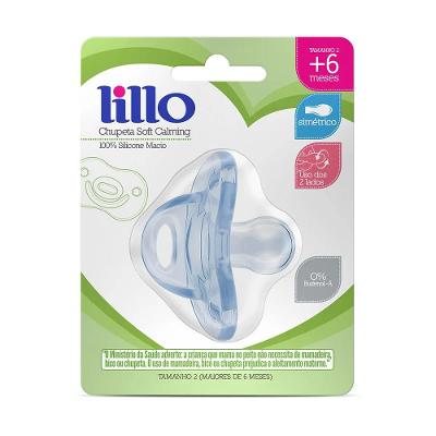 Chupeta de Silicone Lillo Soft Calming T2 +6 Meses Azul
