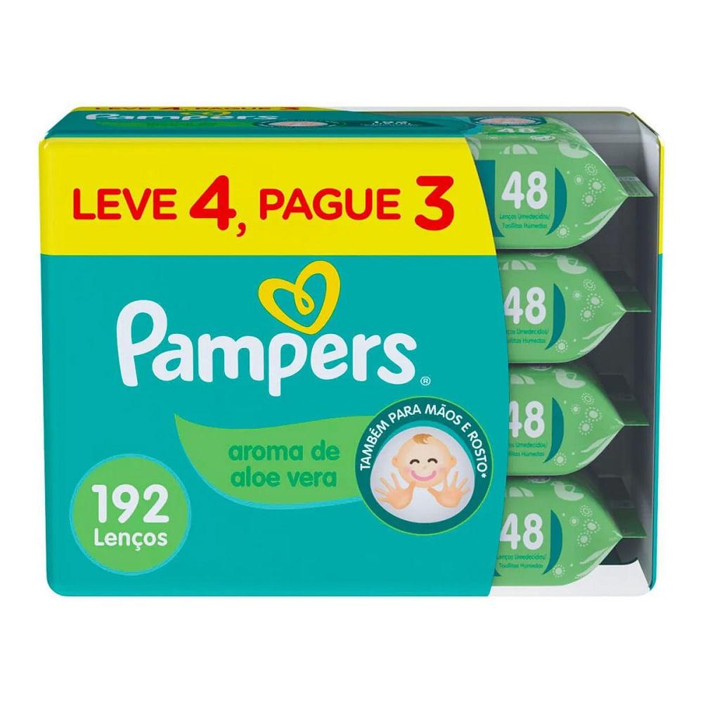 Lenço Umedecido Pampers 192 Unidades Leve+ Por- Aloe Vera - 1
