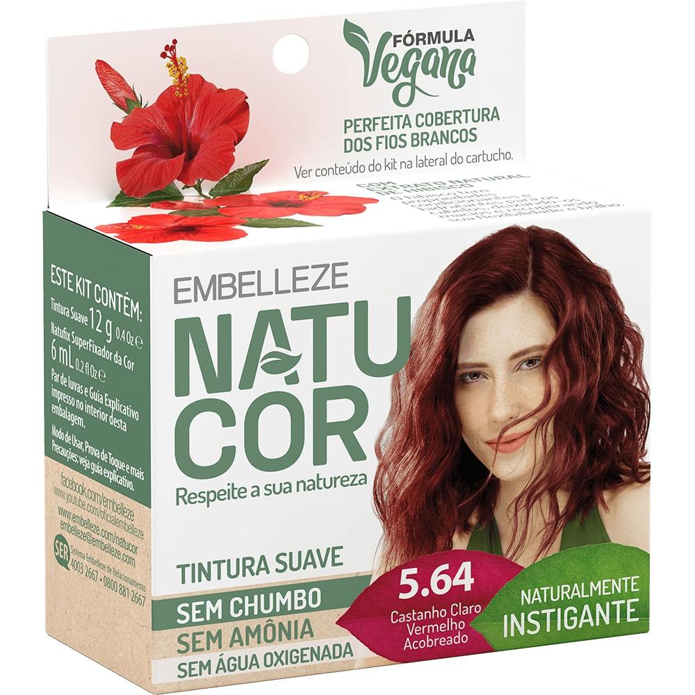 Tintura Natucor 5.64 Castanho Claro Vermelho Acobreado - 1