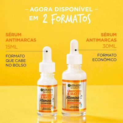 Sérum Facial Garnier Uniforme & Matte Vitamina C 30ml