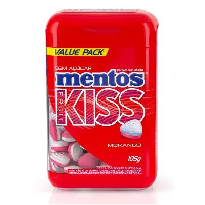 Bala Mentos Kiss Morango 105g