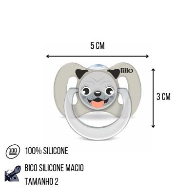 Chupeta Lillo Funny Animais Cachorro Silicone Tamanho 2