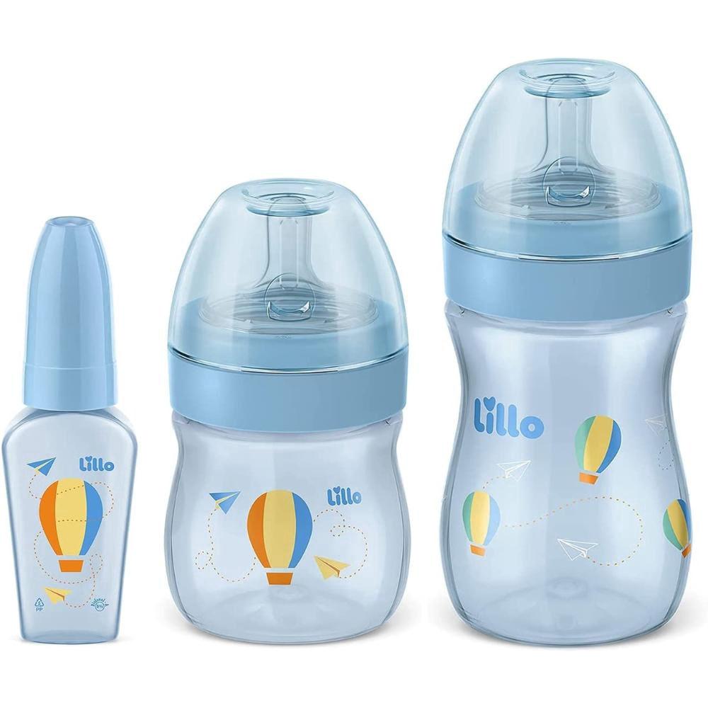 Kit Mamadeiras Lillo Evolution Primeiros Passos Azul 50ml+120ml+260ml - 1
