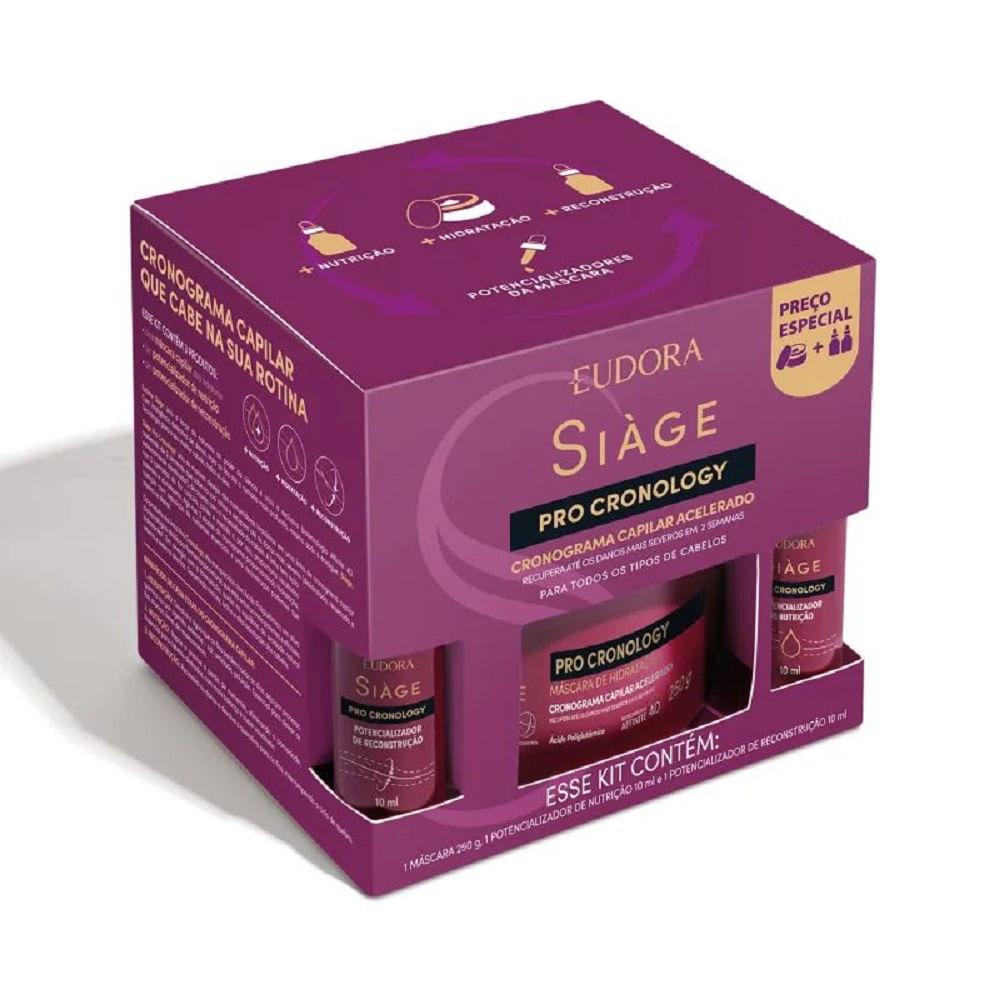 Máscara Capilar Siage 250g Pro Cronology + Reconstrução 10ml + Nutrição 10ml Pro Cronology - 1