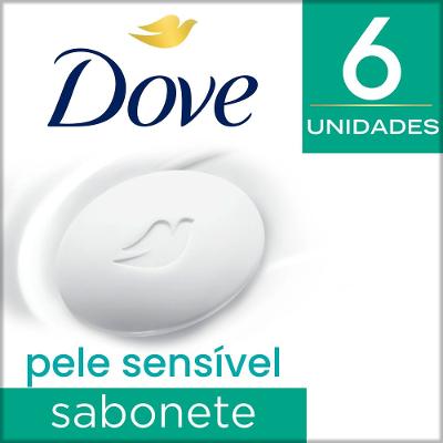 Sabonete Dove Pele Sensível 90g 6 Unidades