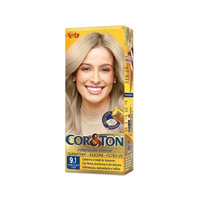 Tintura Creme Cor&Ton 9.1 Louro Claro Cinza