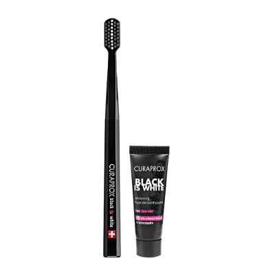 Escova Dental Curaprox Black Is White + Creme Dental 8ml