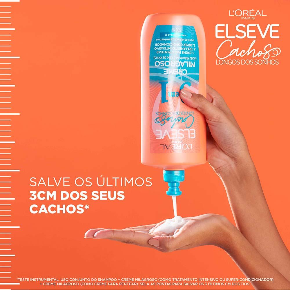 Creme Milagroso 3 em 1 L Oréal Paris Elseve Cachos Longos dos Sonhos, 500ml - 4