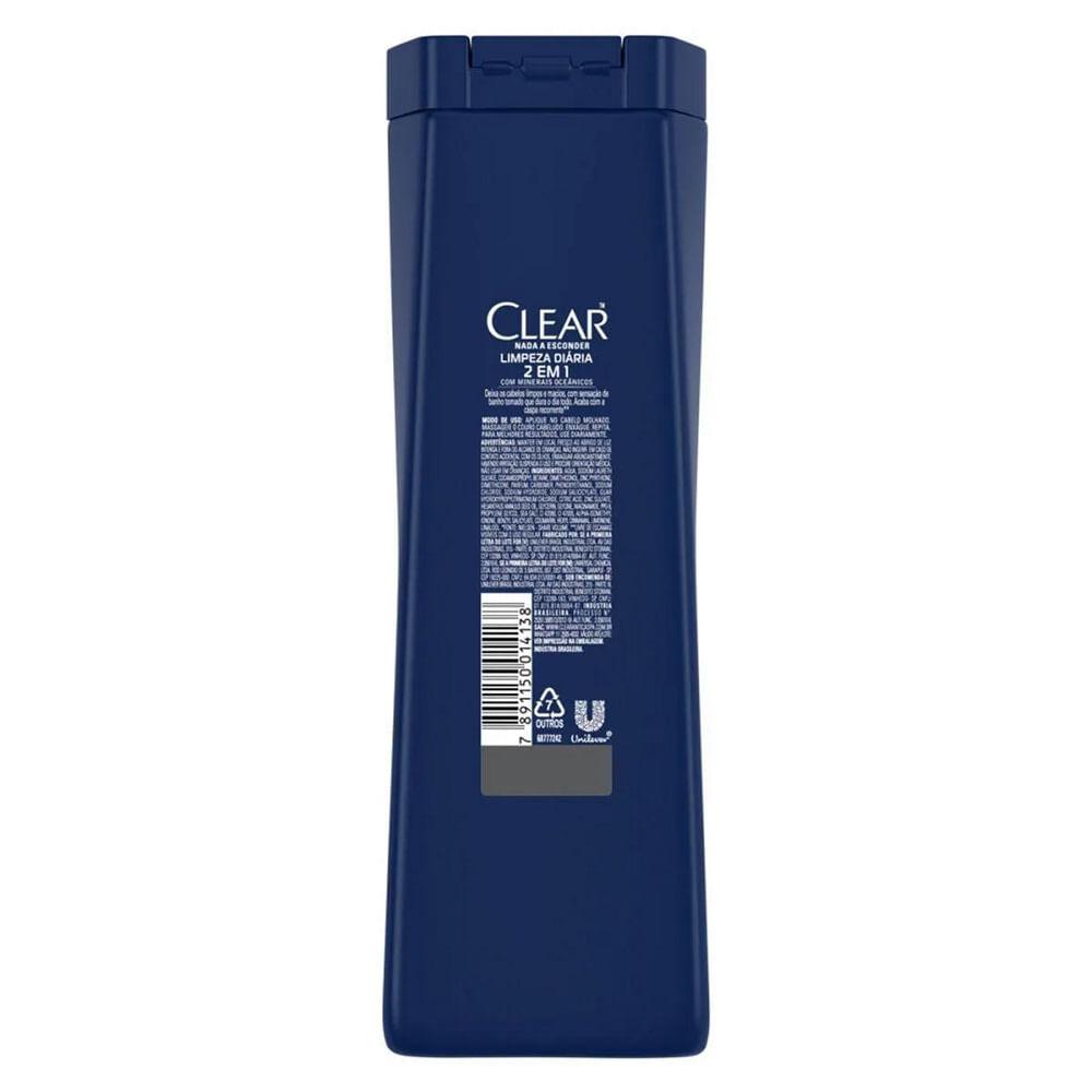 Shampoo Anticaspa Clear Men Limpeza Diária 2 Em 1 - 400ml - 3
