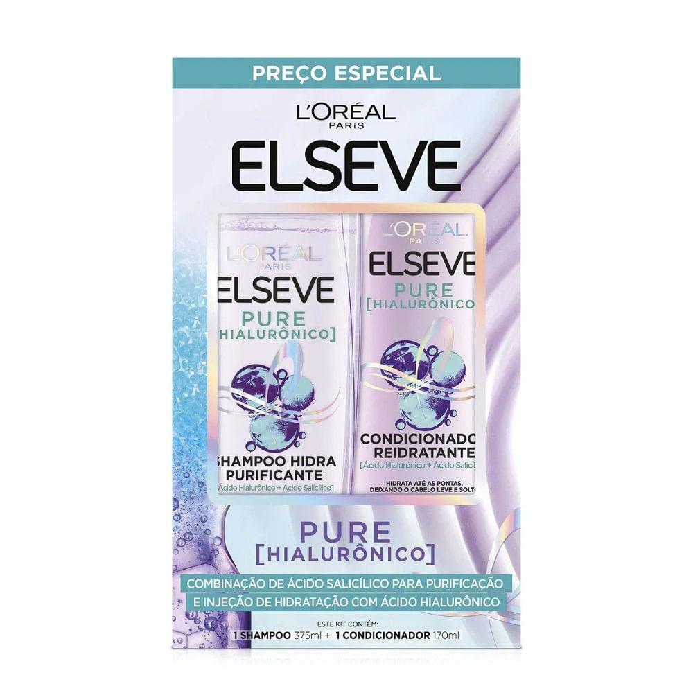 Shampoo Elseve Pure Hialurônico 375ml com Condicionador 170ml - 1