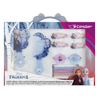 Kit Espelho + Pente Condor Frozen 2 com Acessórios - 1
