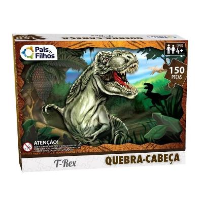 Quebra Cabeça Pais e Filhos Infantil Dinossauro 150 Peças