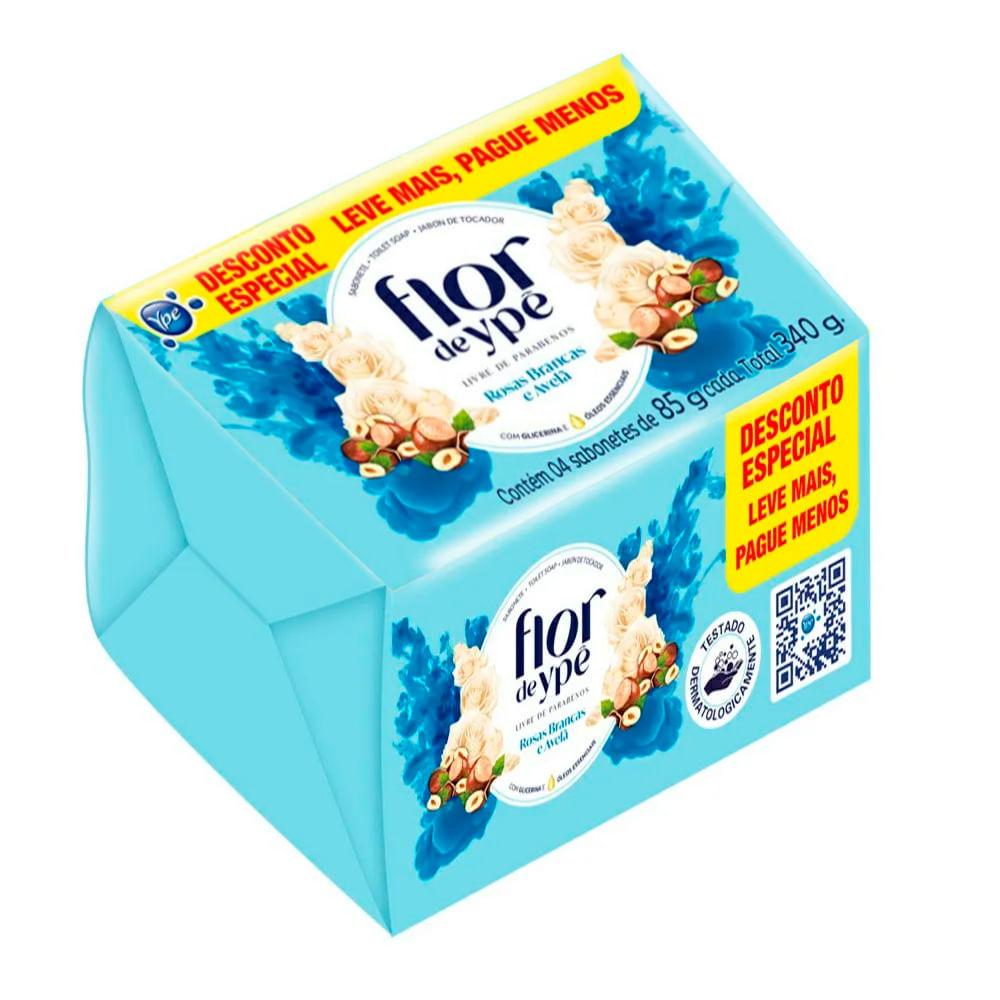 Sabonete em Barra Flor de Ypê Rosas Brancas e Avelã 4 Unidades de 85g Cada - 1