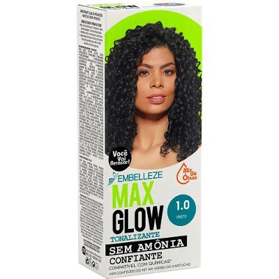 Tonalizante Vegano MaxGlow Preto Confiante 1.0 Sem Amônia