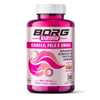 Suplemento Alimentar Borg Gummy Cabelo, Pele e Unha Sabor Morango 30 Gomas Mastigáveis - 1