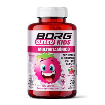 Suplemento Alimentar Borg Gummy Kids Multivitamínico Sabor Framboesa 30 Gomas Mastigáveis
