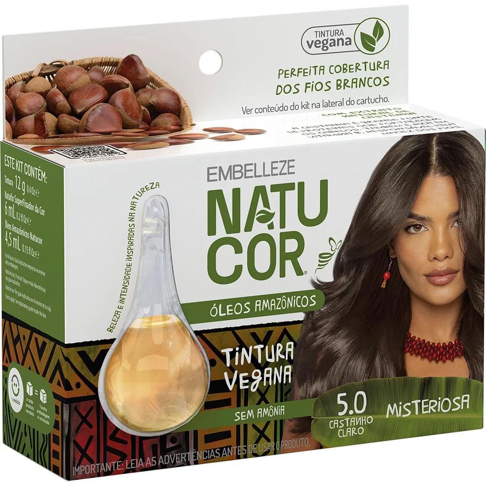 Tinta de Cabelo Natucor Óleos Amazônicos Castanho Claro 5.0 - 1