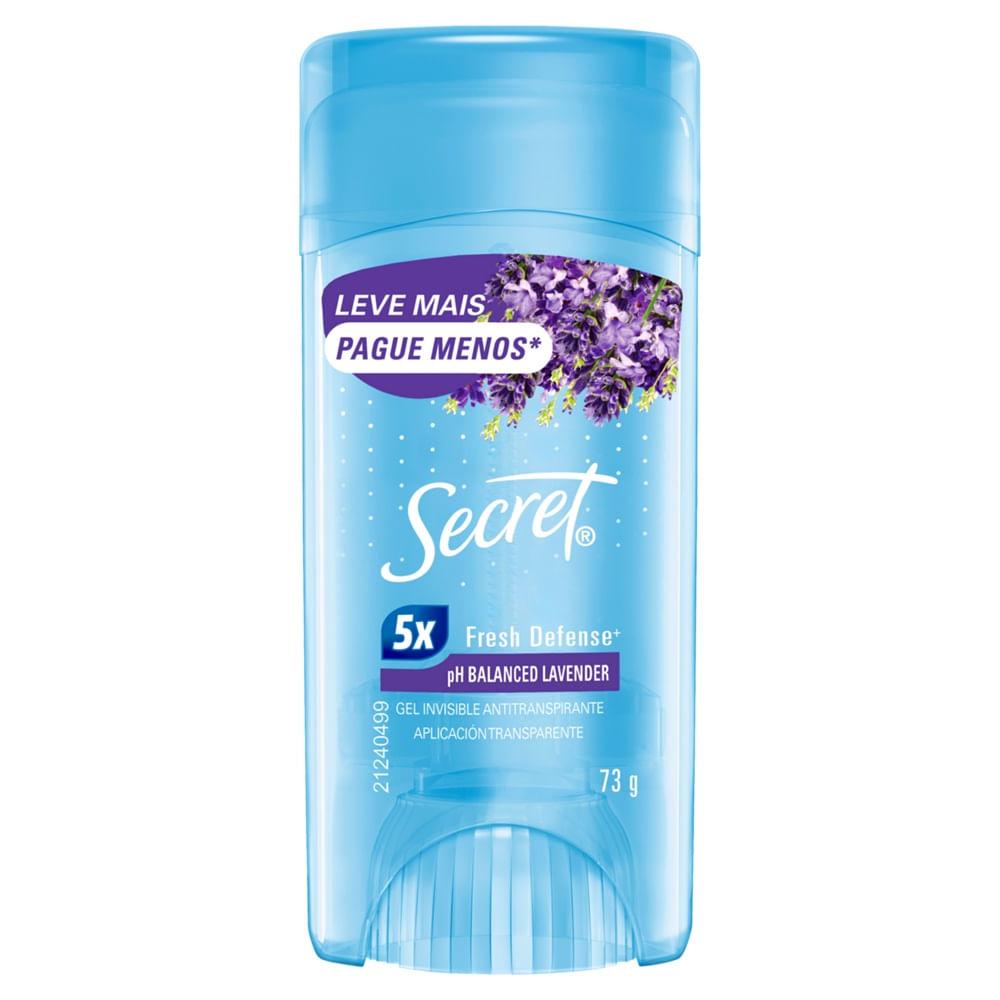 Desodorante Antitranspirante Stick Gel Secret pH Balanced Lavender 73g - 1