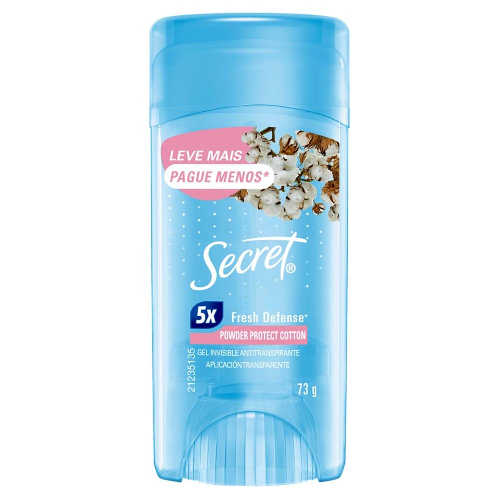 Desodorante Antitranspirante Stick Gel Secret Powder Protect Cotton 73g - 1