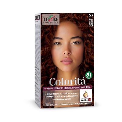 Tinta de Cabelo Coloritá Itely Castanho Claro Marrom 5.7