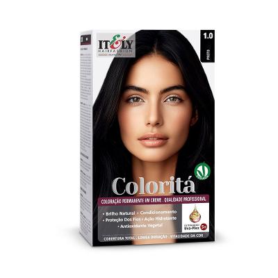 Tinta de Cabelo Coloritá Itely Coloração Em Creme 1.0 Preto