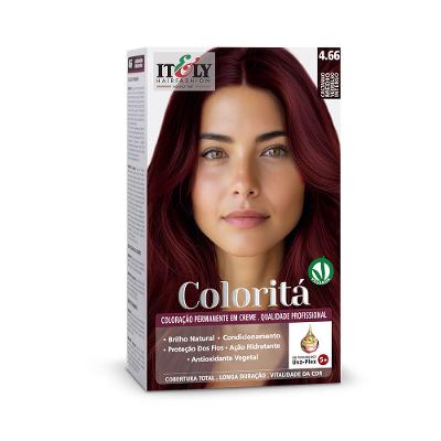 Tinta de Cabelo Coloritá Itely Castanho Médio Vermelho Intenso 4.66