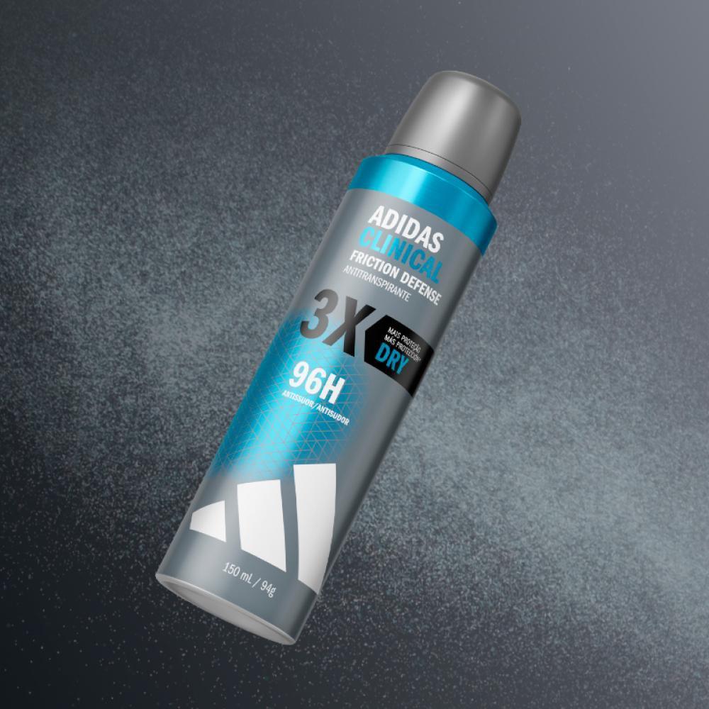 Desodorante Antitranspirante Aerossol Adidas Clinical Friction Defense Dry Masculino 150ml - 2