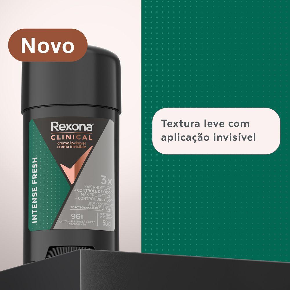 Desodorante Antitranspirante Rexona Clinical Creme Invisível Intense Fresh 58g - 5