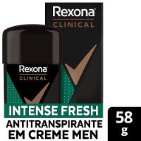 Desodorante Antitranspirante Rexona Clinical Creme Invisível Intense Fresh 58g - 1