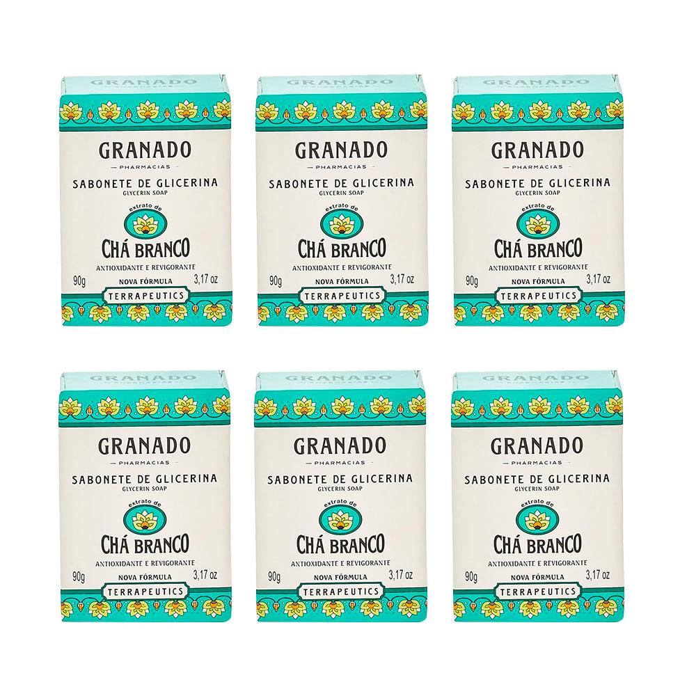 Kit 6 Sabonete Granado Glicerina Terrapeutics Chá Branco 90g cada. - 1