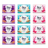 Kit 4 Sabonete Flor Ypê Frésia e Péssego + 4 Maça e Framboesa + 4 Rosas Brancas e Avelã 85g Cada - 1