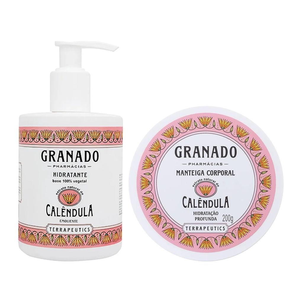 Kit Hidratante Granado Terrapeutics Calêndula 300ML + Manteiga Corporal Granado Terrapeutics Calêndula 200G - 1