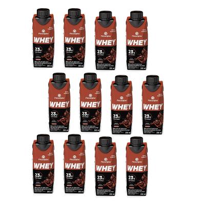 Kit com 12 Piracanjuba Whey Sabor Cacau 250ml