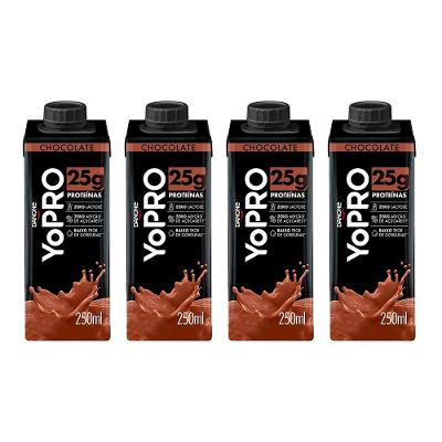 Kit 4 Bebida Yopro 25G Shake Protein 250ML Chocolate cada