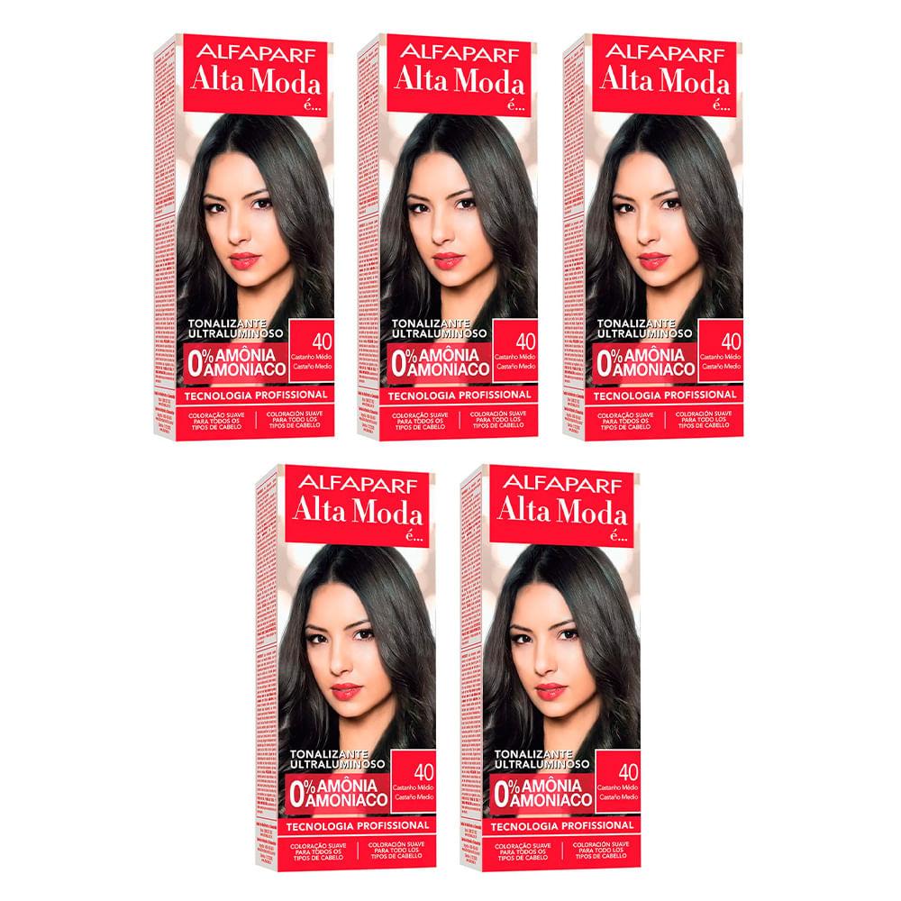 Kit 5 Tonalizante Alta Moda 4 0 Castanho cada - 1