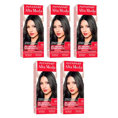 Kit 5 Tonalizante Alta Moda 4 0 Castanho cada