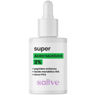 Sérum Facial Concentrado Sallve Super Ácido Salicílico 2% Com Peptídeo Antiacne 30ml
