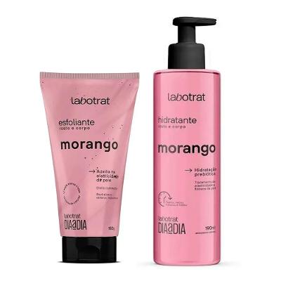 Kit Esfoliante Para Rosto e Corpo Labotrat Dia a Dia Morango 150G + Hidratante Labotrat Morango 190ml