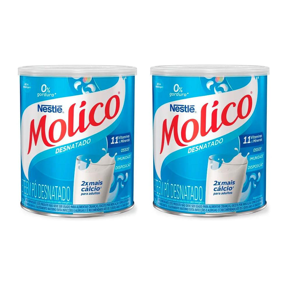 Kit 2 Leite Em Pó Nestlé Molico Desnatado Total Cálcio 280g Cada - 1
