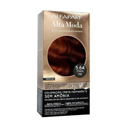 Tintura de Cabelo Alta Moda Sem Amônia Coloração Permanente Vermelho Acobreado 5.64