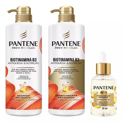 Kit Pantene Biotinamina Shampoo + Condicionador + Tônico
