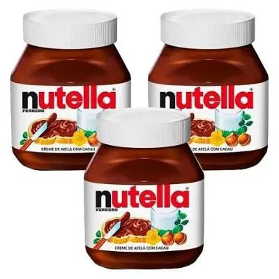 Kit 3 Creme Avelã Nutella Ferrero 650g Cada